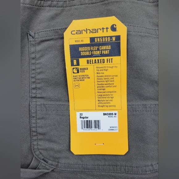 Carhartt Canvas Work Pant - Relaxed Fit - RUGGED FLEX® Women's double front pant - Picture 7 of 13